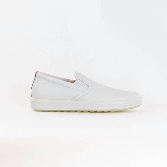 NEW ECCO women's soft 7 casual slip on sneakers in white/powder - Picture 1 of 6